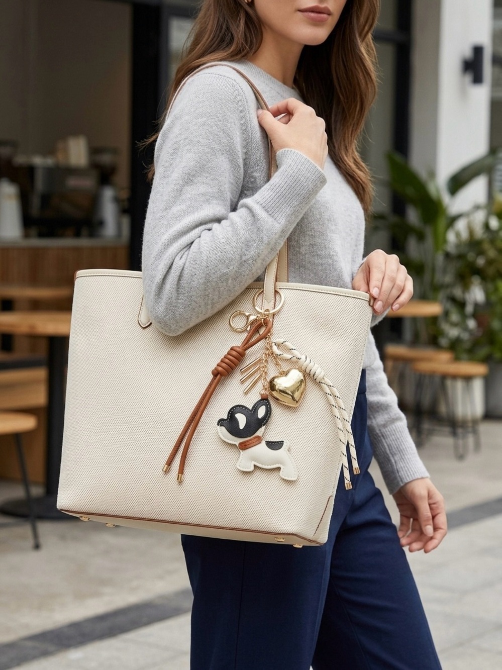 Chic French Bulldog Bag Charm,Keychain